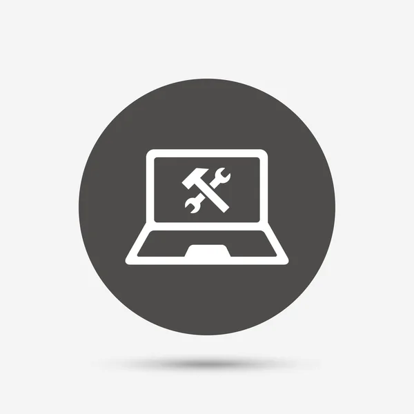 Laptop reparation tecken ikonen. — Stock vektor