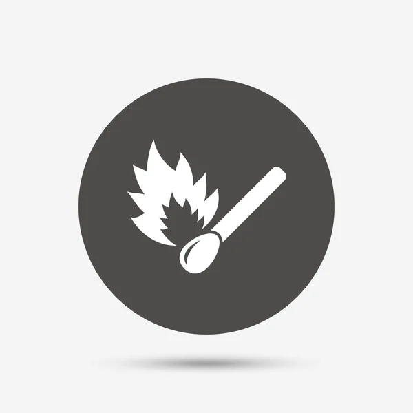 Match stick burns icon. — Stock Vector