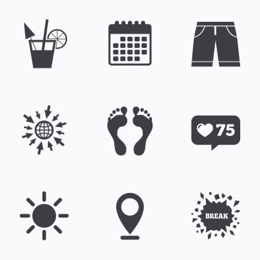 Beach Tatil simgeler.  