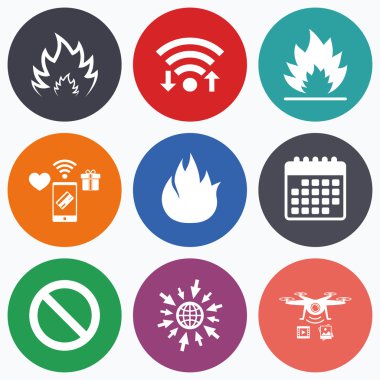 Yangın alev simgeler.  