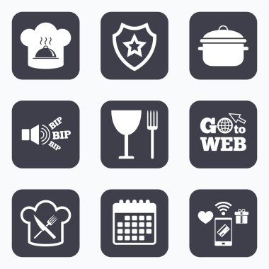 Şef şapka, pişirme Pan simgeler 