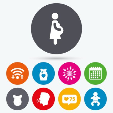 Annelik simgeler. Bebek bebek, gebelik 