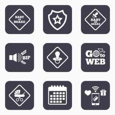 Simgeler gemide bebek. 