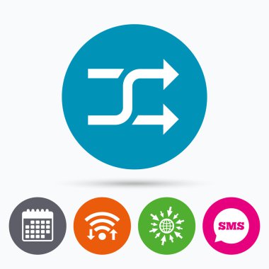 Shuffle işareti simgesi. rastgele sembolü.