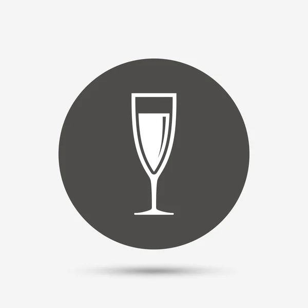 Sklenka šampaňského znamení ikony. — Stockový vektor