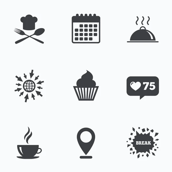 Food icons. Muffin cupcake symbol.