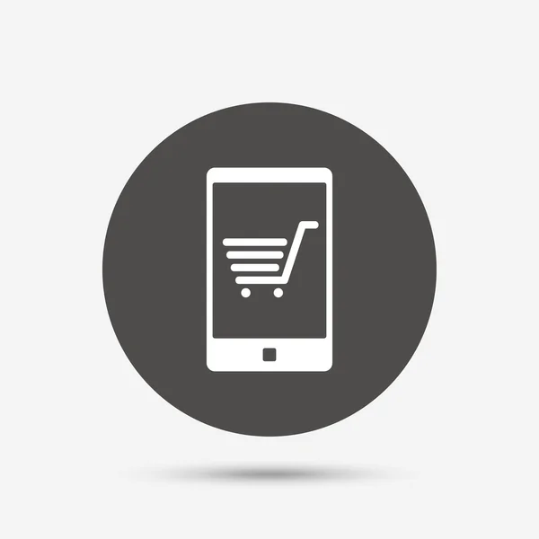 Smartphone con el cartel del carrito de compras — Archivo Imágenes Vectoriales