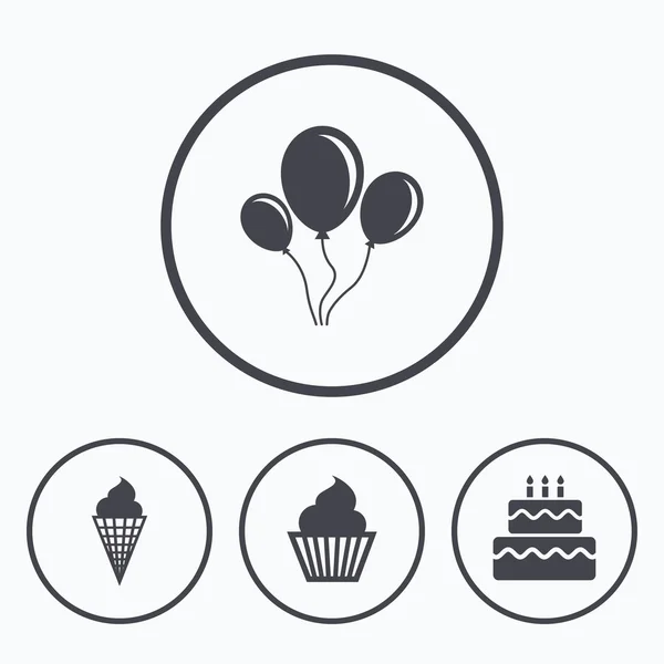 Birthday party icons. — Stock Vector