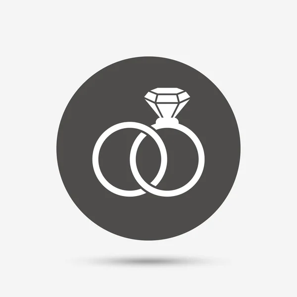 Wedding rings sign icon. — Stock Vector