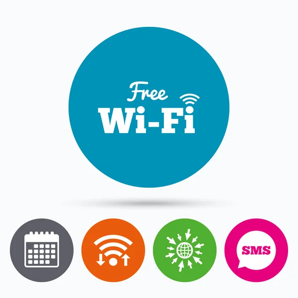 Gratis wifi teken. WiFi-symbool. — Stockvector