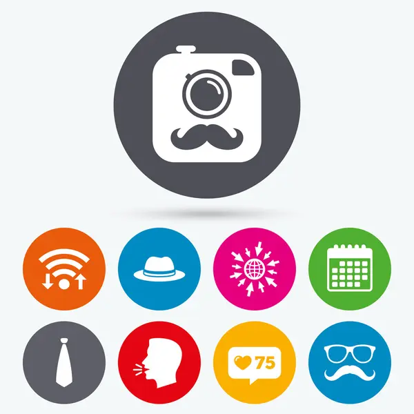 Hipster foto camera-pictogram. — Stockvector