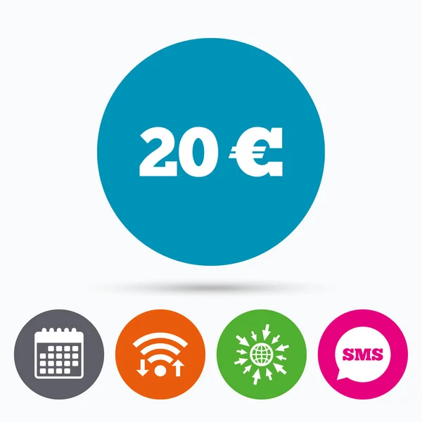20 euro tecken ikonen. — Stock vektor