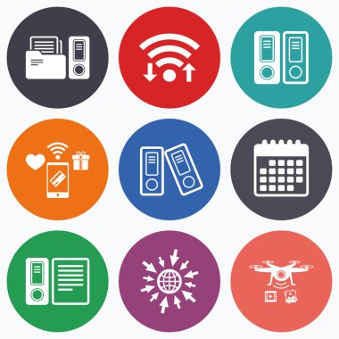 Muhasebe simgeler. Belge depolama klasörleri.