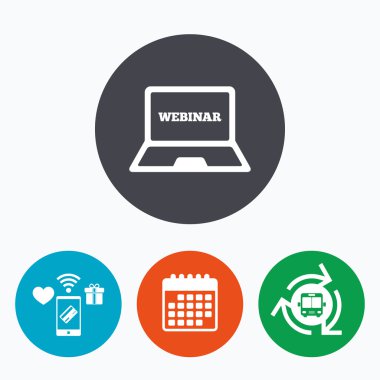 Webinar dizüstü işareti simgesi. 