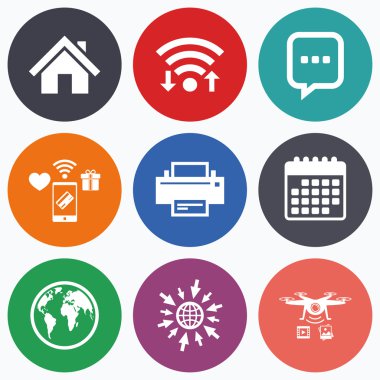 Ana sayfa ana sayfa ve küre işaretleri.  