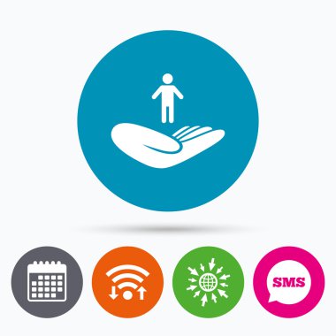 hayat sigortası işareti.  