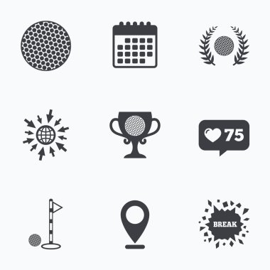 Golf topu simgeler.  