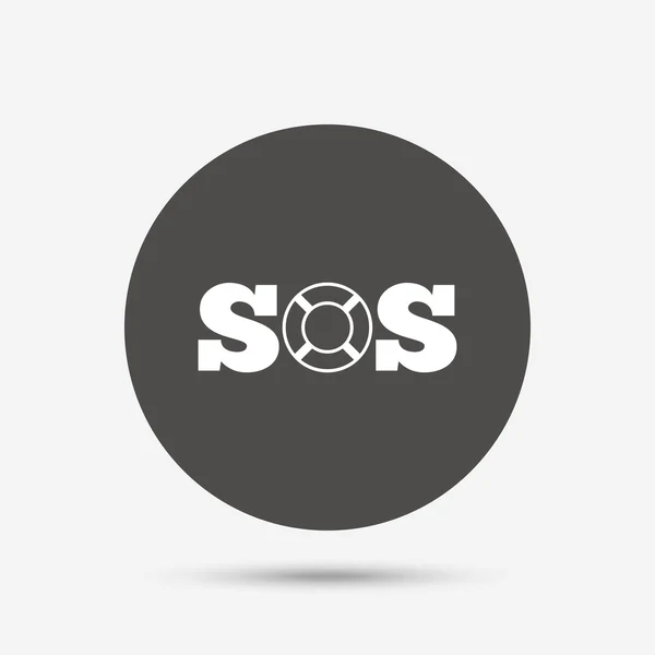 Sos 标志图标。救生圈符号. — 图库矢量图片