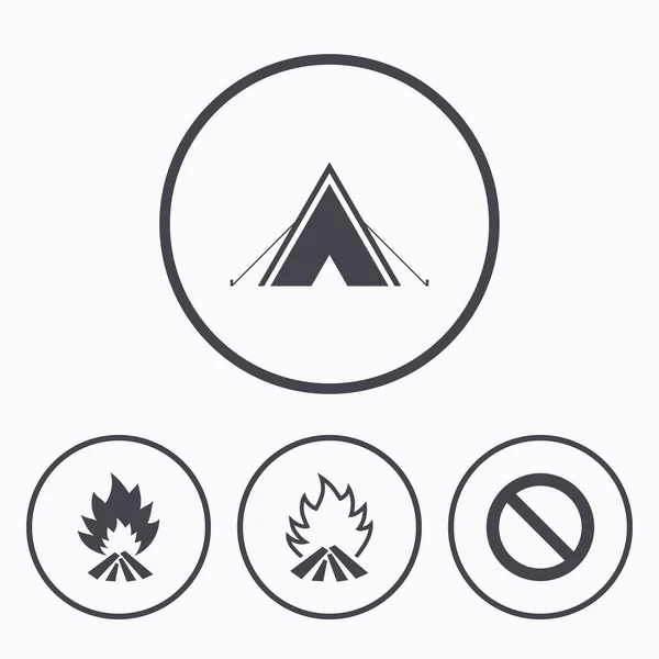 旅游野营帐篷标志. — 图库矢量图片