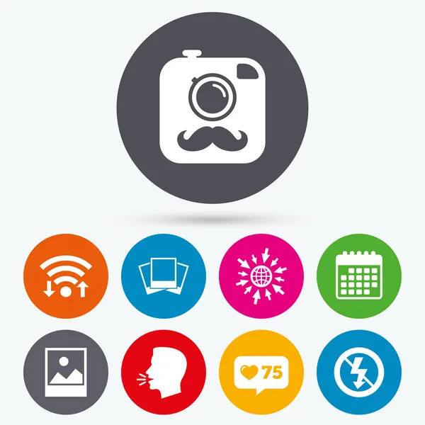 Foto camera pictogram. — Stockvector