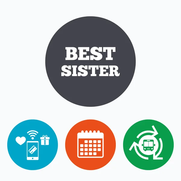 Best sister sign icon. — Stock Vector