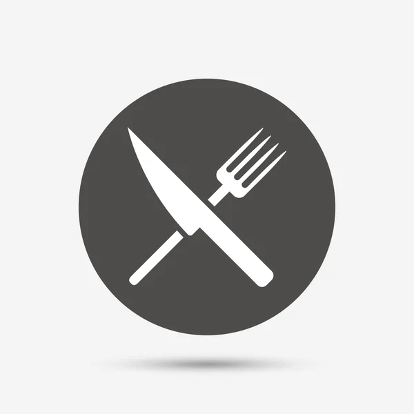 Εικονίδιο "υπογραφή" τροφίμων. Σύμβολο μαχαιροπήρουνα. — Διανυσματικό Αρχείο