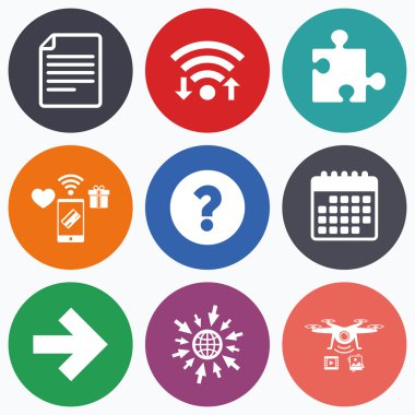 Soru işareti ve bulmaca işaretleri.