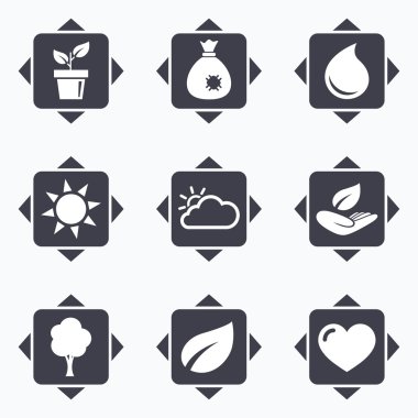 Fideler, yaprak simgeler.