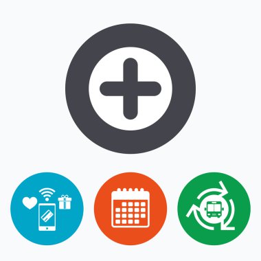 Artı işaret simgesi. Pozitif sembol.