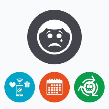 Gözyaşı işareti ile üzgün yüz