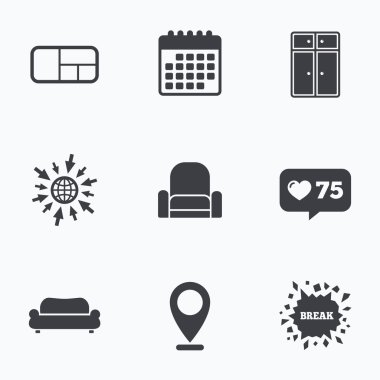 Mobilya simgeler. Li, dolap