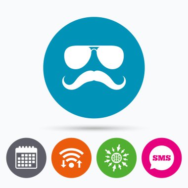 Bıyık ve gözlük işareti simgesi.