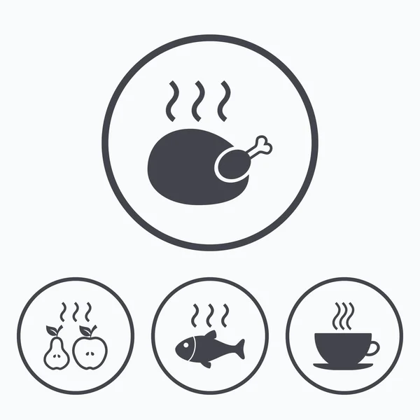 Hot food icons. — Stock Vector