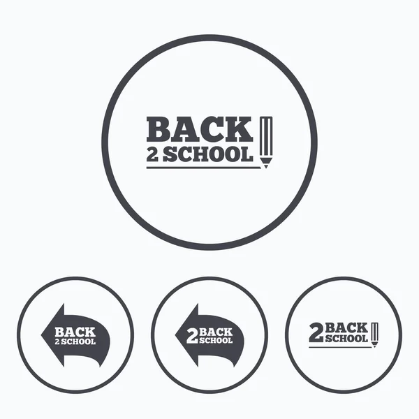 Terug naar school iconen. — Stockvector