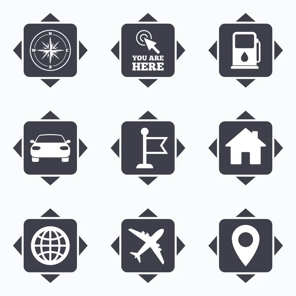 Navegación, iconos gps . — Vector de stock