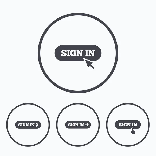 Firma le icone. Login con freccia — Vettoriale Stock