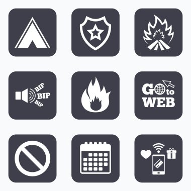 Turist kamp çadır işareti