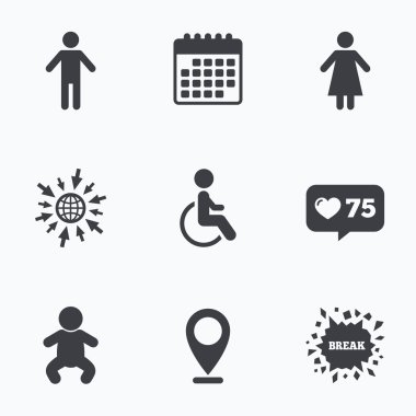 WC tuvalet simgeler.