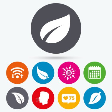 Yaprak simgesi. Taze doğal ürün