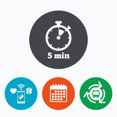 Zamanlayıcı işareti simgesi. 5 dakika