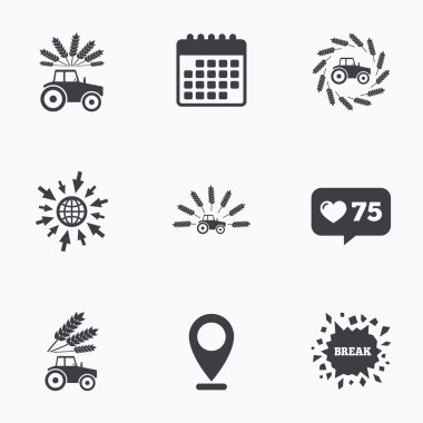 Traktör simgeler. Tarım Tohum Sanayi ulaşım.