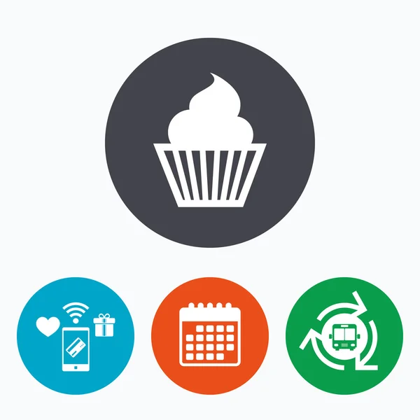 Muffin signo icono. Cupcake símbolo . — Vector de stock