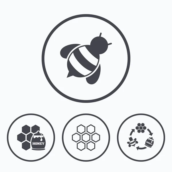 Honey icon. Honeycomb cells — Stock Vector