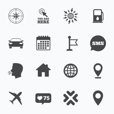 Navigasyon, gps simgeleri.