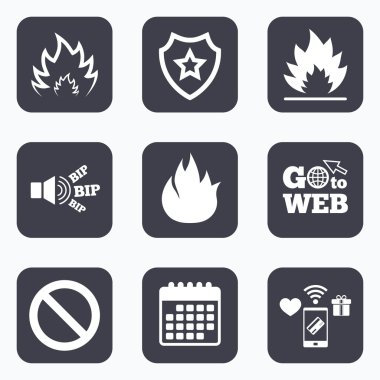 Yangın alev simgeler.