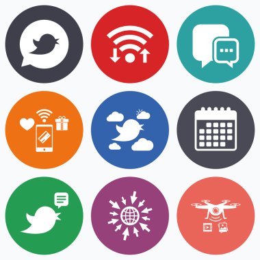 Kuşlar simgeler. Sosyal medya 