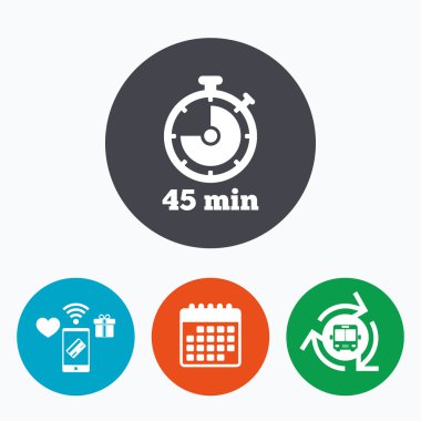Zamanlayıcı işareti simgesi. 45 dakika