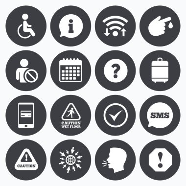 Dikkat tebliğ kutsal kişilerin resmi. Bilgi işaretleri.