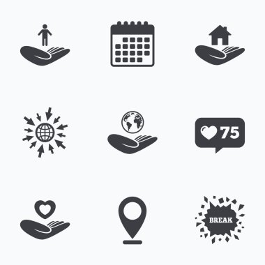 yardım simgeleri eller.