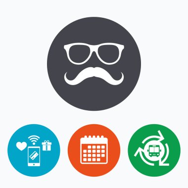 Bıyık ve gözlük işareti simgesi.